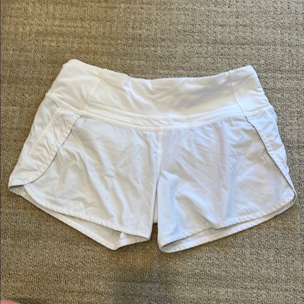 Women's White Lululemon Athletic Shorts
